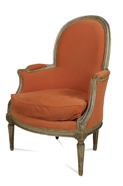 Moulded and lacquered wood Bergère, tapered...
