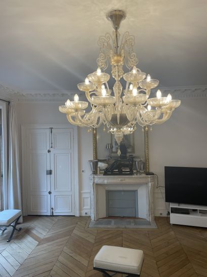 Large Venetian glass chandelier with twenty-two...