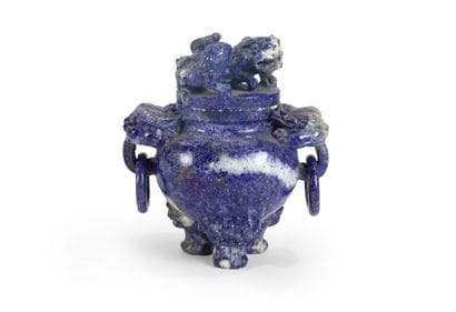 Small tripod incense burner in sodalite,...
