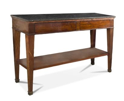 Mahogany and mahogany veneer console table...