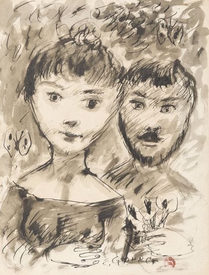 Edouard Joseph GOERG (1893-1969)
Couple
Encre,...