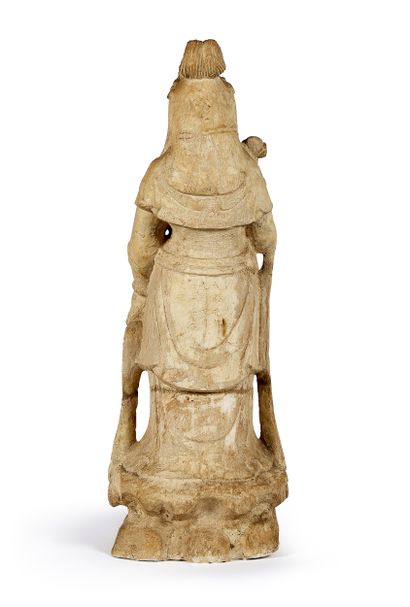 CHINA - 20th century 
Stone statue of Guanyin,...