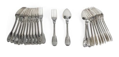 Set comprising: 12 spoons and 12 forks in...