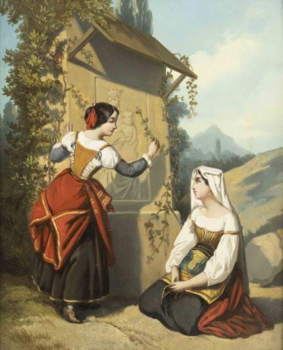 École ITALIENNE vers 1860
Paysage animé de...
