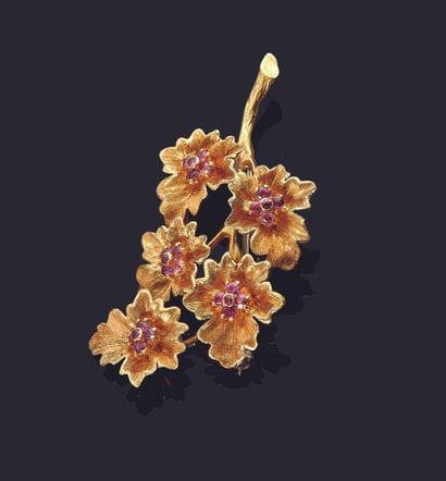 (ADDED TO CATALOGUE) Brooch with leaf branch...