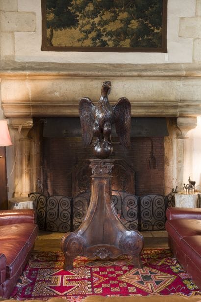 Carved, molded and patinated fruitwood lectern...