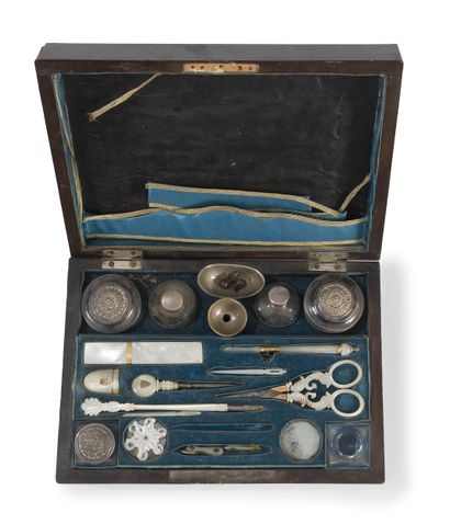 Mother-of-pearl, metal, gilt metal and silver...