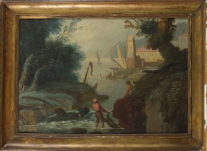 ITALIAN SCHOOL circa 1700
Fishermen near...
