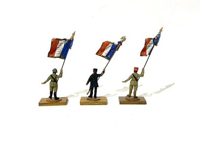Figurines Guy Renaud Set of 3 flag-bearers...