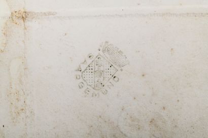 Carreau de faïence, de Sarreguemines, représentant...