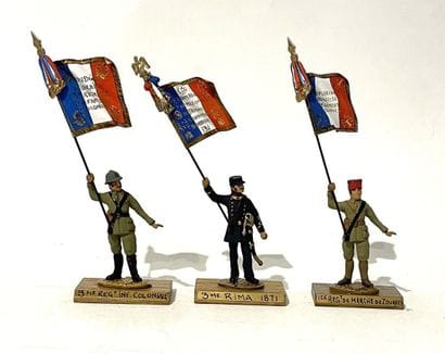 Figurines Guy Renaud Set of 3 flag-bearers...