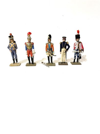 Bonfils figurines. Lot of 5 pedestrians,...