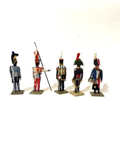 Bonfils figurines. Lot of 5 pedestrians,...