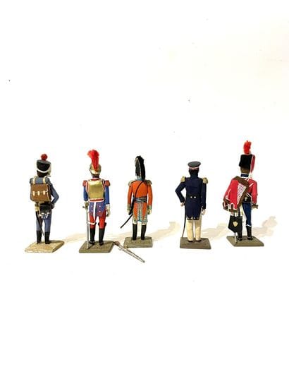 Bonfils figurines. Lot of 5 pedestrians,...