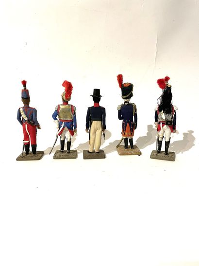 Bonfils figurines. Lot of 5 pedestrians,...