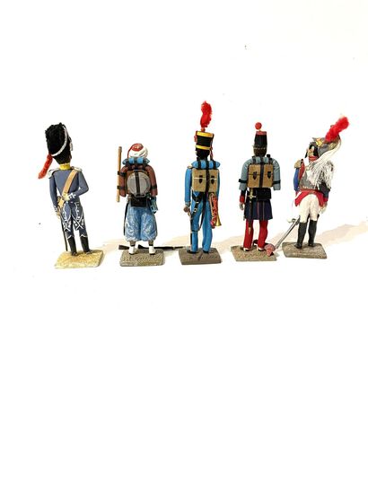 Bonfils figurines. Lot of 5 pedestrians,...