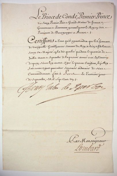 Henry Jules de BOURBON-CONDÉ (Paris 1643-1709)

Exhibit...