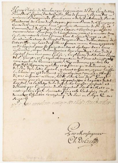 OF CAMBOUT, BISHOP OF METZ, DUKE OF COISLIN....