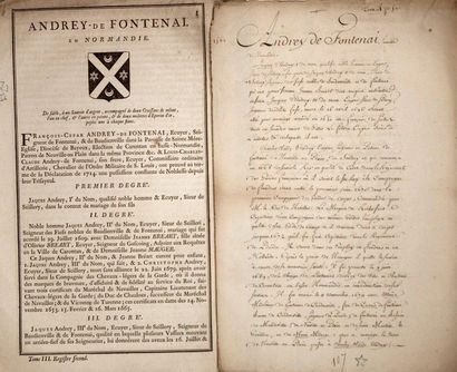 ANDREY DE FONTENAI in NORMANDY; Proofs of...