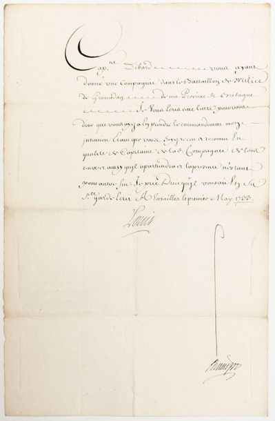 BRITTANY. 1733. Royal letter written from...