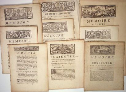 10 MEMORIALS OF PROCEEDINGS from 1734 to...