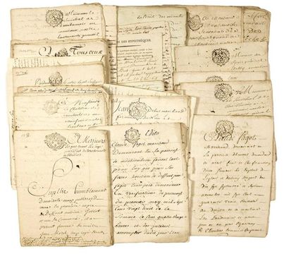 GO. BOURBONNAIS. Archive of 49 stamped expeditions...