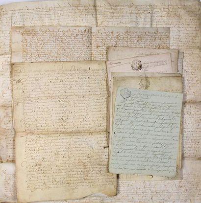(LOIRE-ATLANTIQUE. 1557.) 10 Parchments and...