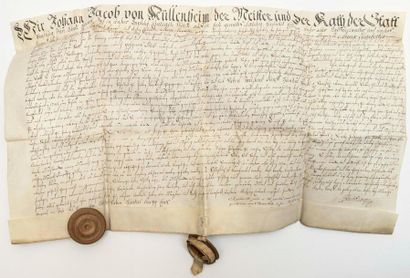 ALSACE. STRASBOURG (Bas-Rhin) Parchment of...