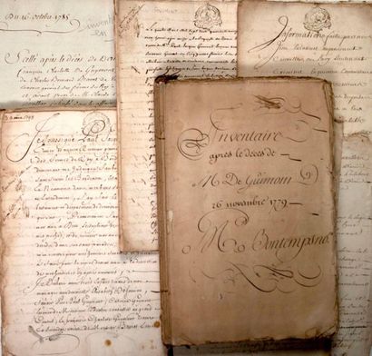 INVENTORIES. XVIIIth S. PAPERS of the GUIMONT...