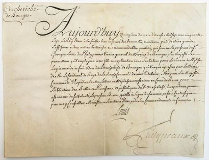 (CHER). 1757. Georges-Louis PHÉLYPEAUX D'HERBAULT...