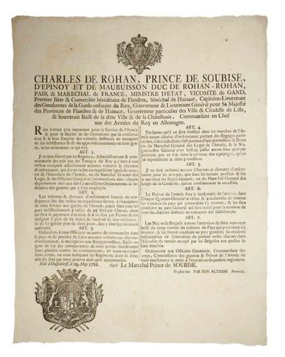 MARSHAL OF SOUBISE. 1761 - Order of MARCHAL...