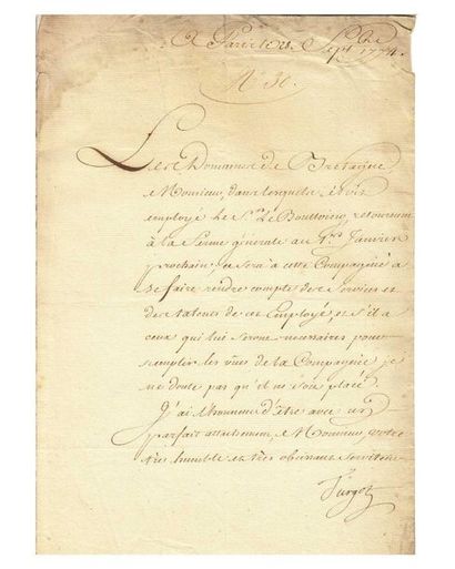 TURGOT (Anne Robert Jacques, Baron de l'Eaulne)...