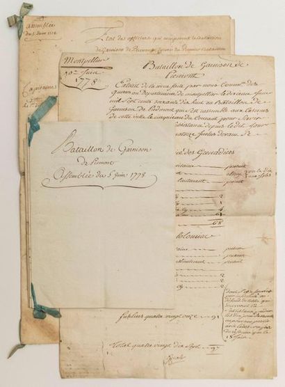 PIEDMONT BATTALION. 10 MANUSCRIBED LETTERS...