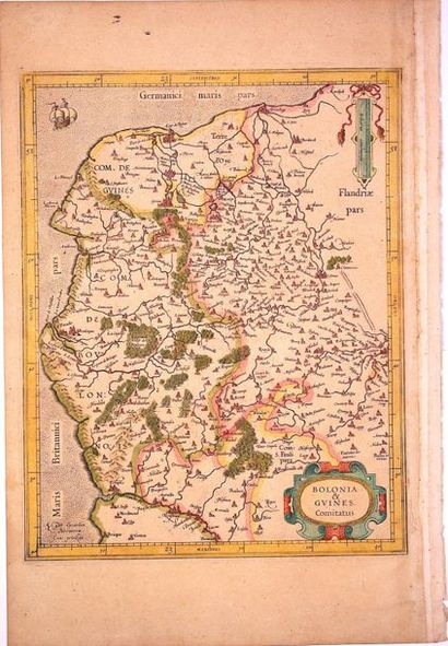 16th century map BOULONNAIS AND COMTÉ DE...