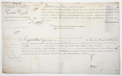 HARAS. 1779. NEVERS (58). Patent of King...