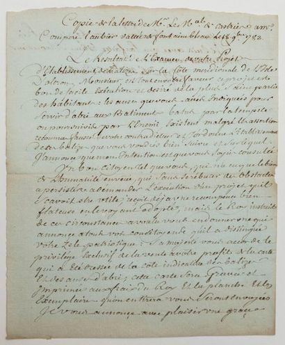 OLERON ISLAND BEACONS. 1783. Copy of time...