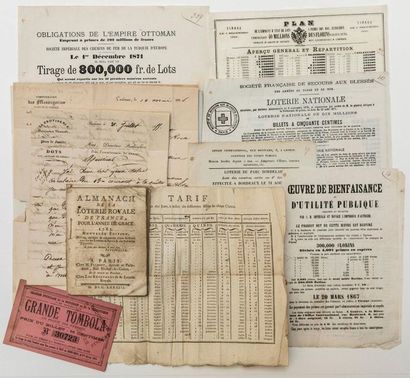 LOTERIE. 7 Printed and 6 letters (1783 /1894)
Almanach...