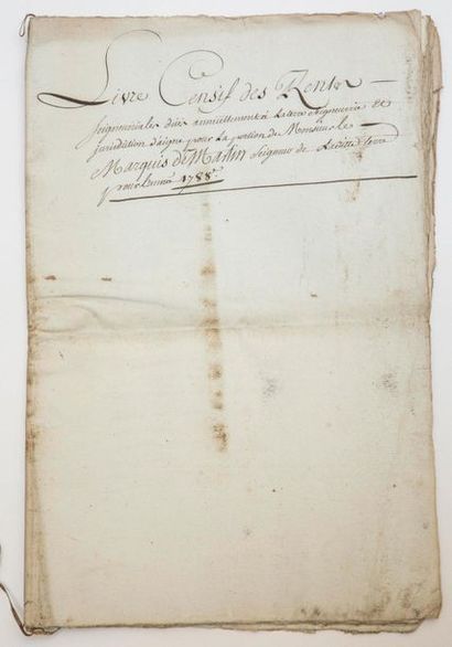 CHARENTE. 1788. SEIGNEURIE D'AIGNES (Aignes-et-Puypéroux...