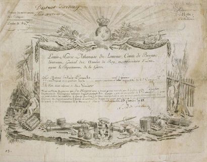 PATENT OF MILITARY REWARD. 1788 - 
