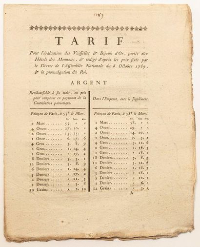 PATRIOTIC CONTRIBUTION. 1789. 