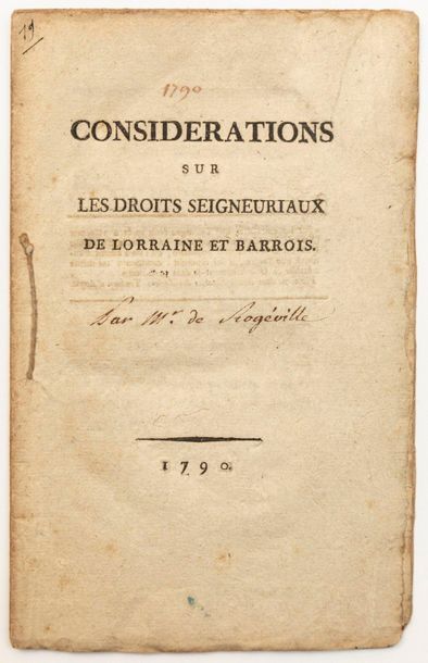 LORRAINE & BARROIS. 1790. 