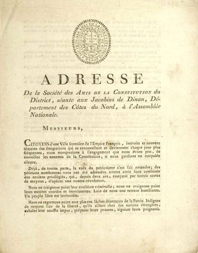 PREMIÈRE CONSTITUTION FRANÇAISE, given by...