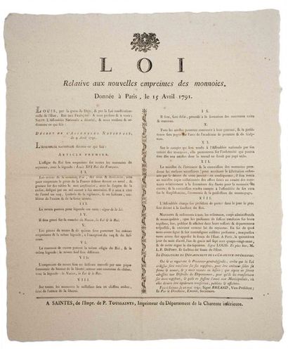 (CURRENCY in effigy of LOUIS XVI, King of...