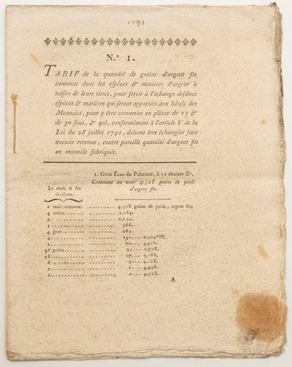CURRENCY CONVERSION. 1791. 