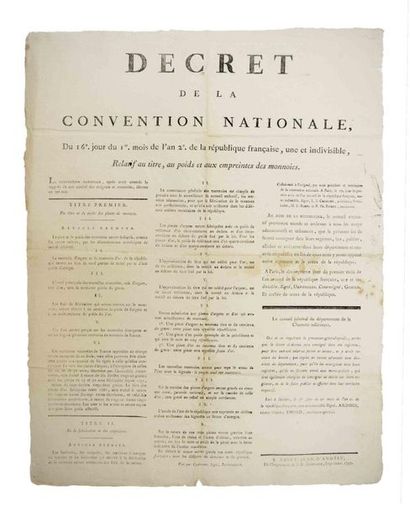 CURRENCY. CHARENTE MARITIME. 3 Placards of...