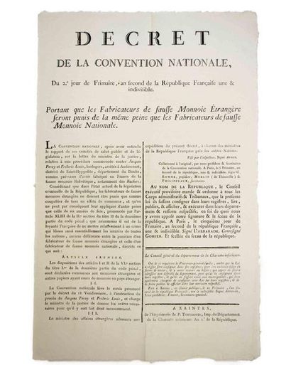 CURRENCY. CHARENTE MARITIME. 3 Placards of...
