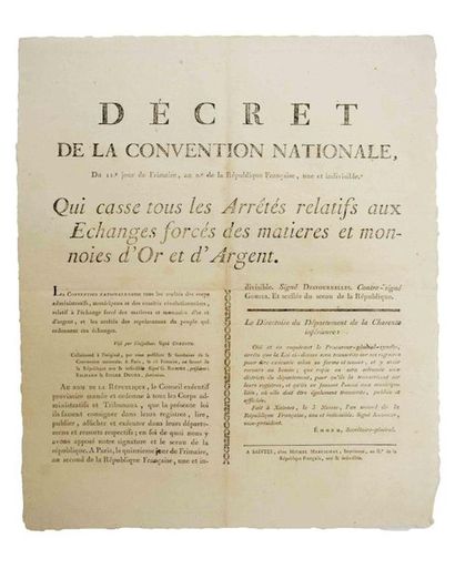 CURRENCY. CHARENTE MARITIME. 3 Placards of...