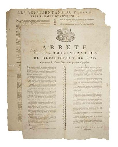 LOT Department. 2 Placards concerning THE...
