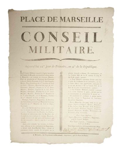 REBELLION of MARSEILLES (13), 1795. General...