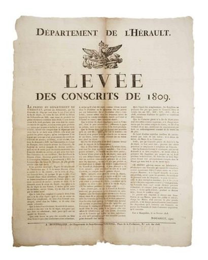 HÉRAULT. 2 Placards of the EMPIRE: 1°) 